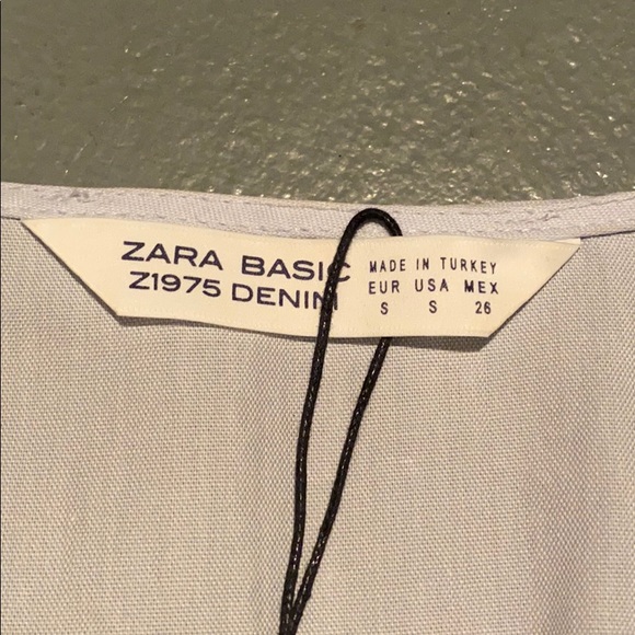 Zara Basic Poplin Rare Light Blue Blouse - Picture 3 of 5